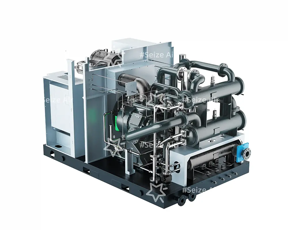 Three Stage Pm Vsd Dry Type Oil Free Screw Air Compressor